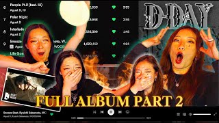 Agust D 'D-DAY' Full Album Listening Party 💿🔥 + People Pt. 2 (ft. IU) MV | SISTERS REACTION (PART 2)