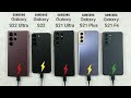 Samsung S22 Ultra vs S22 vs S21 Ultra vs S21+ vs S21 FE Battery Charging Test | Fast Charging Test