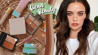 FULL FACE USING ONLY CLEAN BEAUTY PRODUCTS 🌿 | Julia Adams