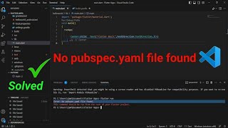 How to fix no pubspec.yaml file found || Resolve Error pubspec.yaml not Found in flutter