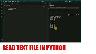 how to read text file in python | python read text file line by line | read text file with VS code