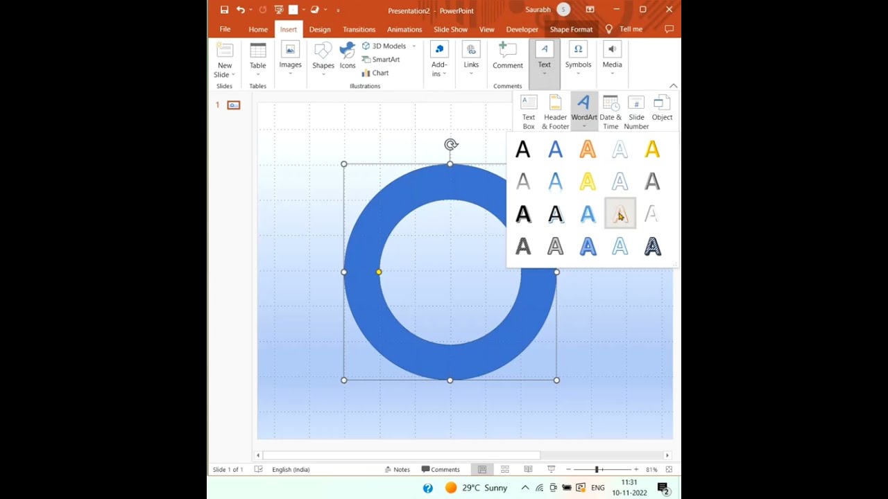 How to write Text in circular shape