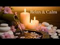 Tranquil Zen Beach Serenity Bamboo Fountain and Candle Glow for Relaxation Meditation and Deep Calm