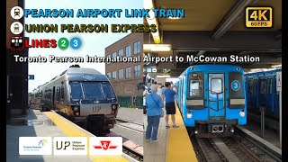 TTC \u0026 UPX POV Walk: Toronto Pearson International Airport to McCowan Station Via Bloor GO Station