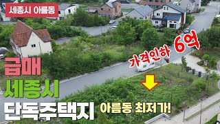 가격추가인하! 급매6억! 세종시 아름동 북쪽 국제고인근  최저가 단독주택지 매매 (재업로드)