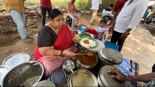 Hardworking Amma Serv Non Veg Unlimited Meals | Street Food non Veg Thali | Indian Street Food |