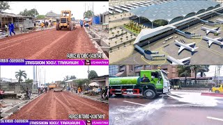 100%TRAVAUX  AVANCEMENT 2ME ROUTE VERS AEROPORT KULUMBA SEP CONGO BITABE BKTF