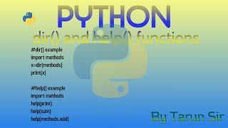 dir and help in python