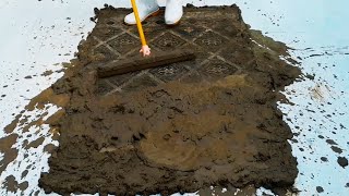 Timelapse of washing a mud carpet - carpet cleaning satisfying asmr for sleep