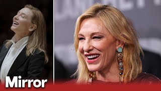 Cate Blanchett reacts to Golden Globe win