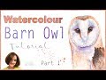 Barn Owl in Watercolor // Watercolor Painting Tutorial // Part 1 // Louise De Masi