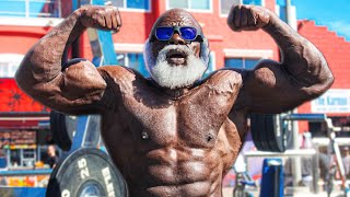 Old Man Super Power Strength at Muscle Beach