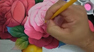 Projeto Rosas e Bolas Natalinas Pintura em Tecido Bruno Silva - Natal 🎅