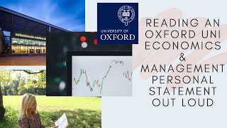 NEW: Reading an Oxford University Economics & Management Personal Statement OUT LOUD!
