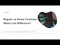 Regular vs Arrow Functions in JavaScript: What's the Difference? | Coding with JD