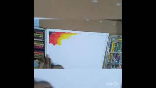 How to draw sunrise with oil pastel