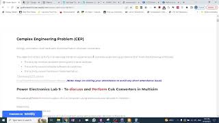 Complex Engineering Problem CEP of Power Electronics Lab