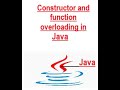 Constructor and Function Overloading in Java, #programming #javaprogramming  #constructor