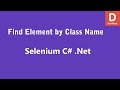 Selenium C# Find Element by Class Name