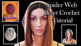 HOW TO MAKE A SPIDER WEB BERET CROCHET TUTORIAL #crochet #halloween #howto #crochethat #spiderhat