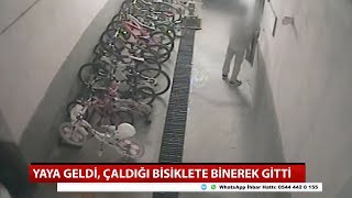 Konya'da bisiklet hırsızlığı güvenlik kamerasında