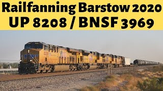 UP 8208 MANIFEST MEETS BNSF 3969 AUTO RACK TRAIN