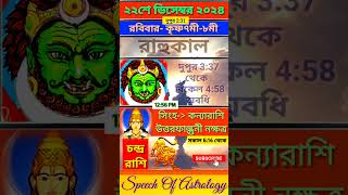 রবিবার রাহুকাল কখন থেকে ২২শে ডিসেম্বর  #shorts #astrology #rahukal