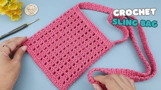 Step by step How to Crochet Crossbody Bag | Crochet Sling Bag Beginners Friendly| Vivi Berry Crochet