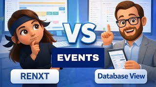 How are events different in RENXT Web View vs. Database View?
