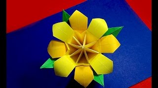 Easy Origami flower for room decoration. Ideas for Easter basket flowers.ration