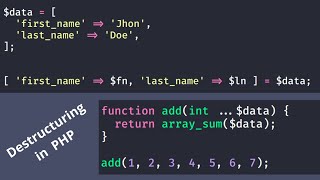PHP Tip - Destructuring in PHP