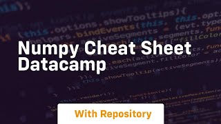 numpy cheat sheet datacamp