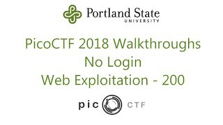 PicoCTF 2018 - No Login