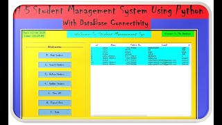 Student Management System Using Python with Database Connectivity #5 | Python mini projects #34