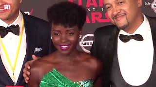 Lupita Nyong'o wears a green dress to the Star Wars premiere