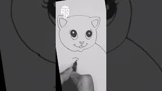 تعلم رسم القطة / Learn how to draw a cat #shorts
