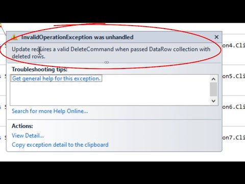 Fix Error Update Requires A Valid DeleteCommand When Passed DataRow ...