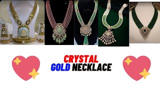 Latest 22K Gold Crystal Necklace Designs || Beautiful Crystal Mala Set || Journey With Fashion