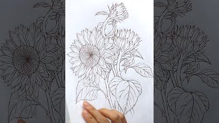 좋은 기운 부르는 꽃 | 해바라기 스케치와 전사과정 |  Sunflower drawing