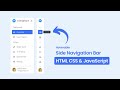 Hoverable Sidebar Menu in HTML CSS & JavaScript | Responsive Side Navigation Bar