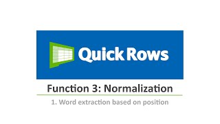 How to normalize data inside Excel with QuickRows