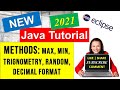 Java Math methods | Java trigonometry methods | Java Random Number | Java Decimal Format