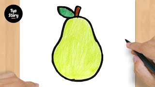 #163 How to Draw a Pear - Easy Drawing Tutorial