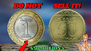 TOP 2 RAREST SAUDI COINS! 50 Halalas \u0026 1 Riyal Old Coins Worth BIG MONEY💰!