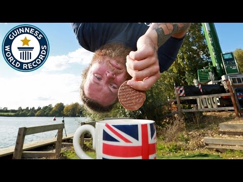 Bungee Jump Tea Dunk Man Sets Guinness World Record From Cookie Dunk