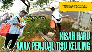 KISAH HARU ANAK PENJUAL TISU KELILING || MUHAMMAD JUHANA ASLI KARAWANG || MOTOVLOG PEDULI