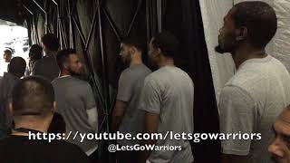 Golden State Warriors tunnel entrance at NBA Day: Steph Curry, Durant, Zaza jokes, Klay rests 2of2