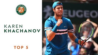 Karen Khachanov - TOP 5 | Roland Garros 2018