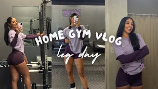 HOME GYM VLOG | GRWM, MICD UP LEG DAY, GLUTES \u0026 QUADS WORKOUT ROUTINE