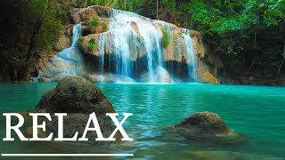 Relaxing Music and Calming 4K Waterfall Nature: Sleep Relaxation